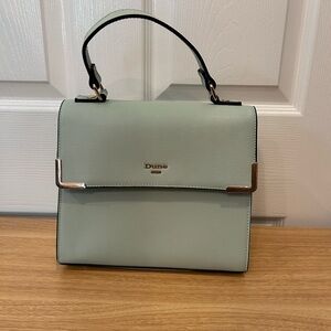 Dune London Handbag Mint Green Gold Trim Magnet Closure Top Handle